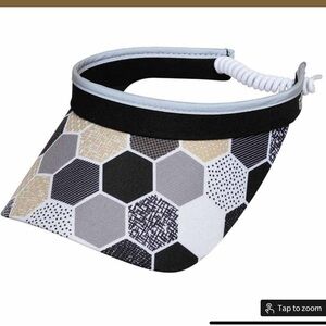 GloveIt Hexy Visor Black, White, Yellow Hexagon Pattern OSFM